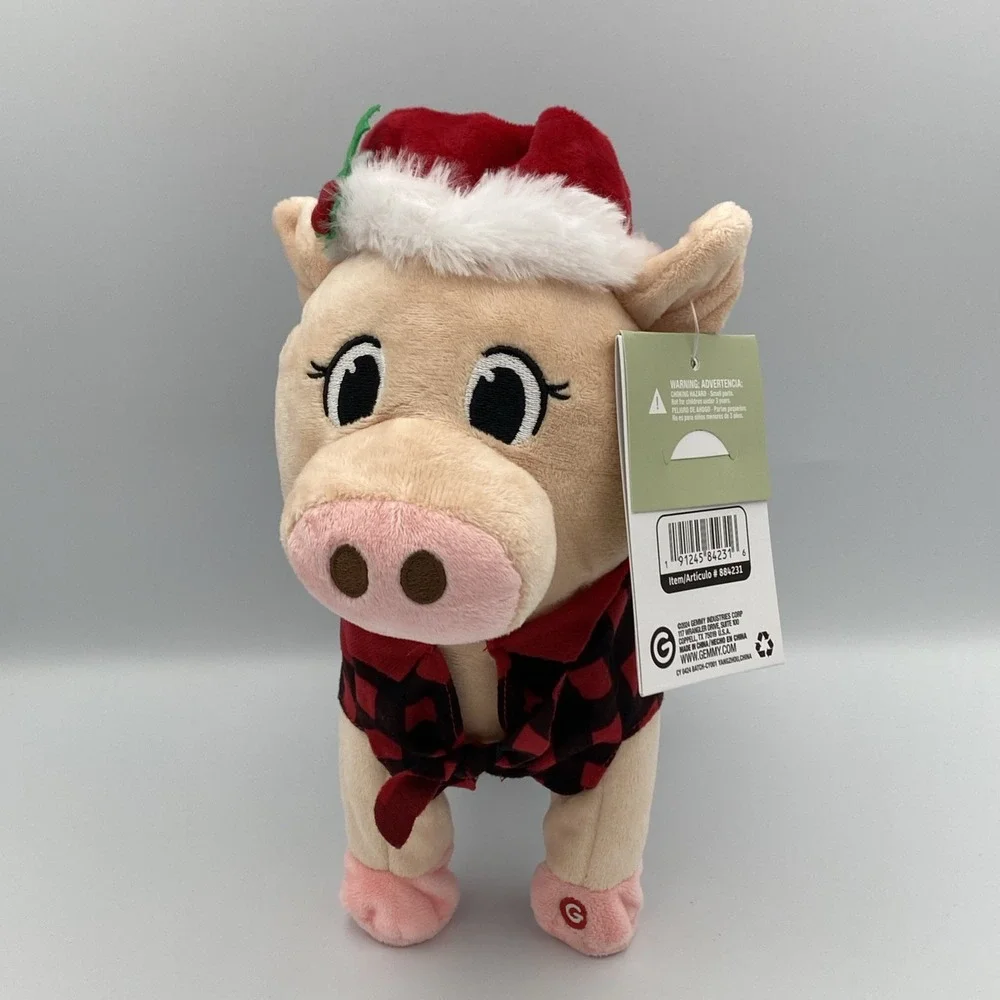 Gemmy Animated Dancing Pig Plush Christmas Gift Pretty Girls Walk Song Dance NWT